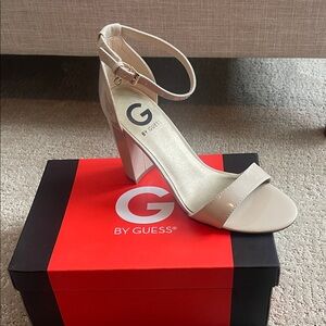 Guess Women's Taupe Ankle Strap Heels